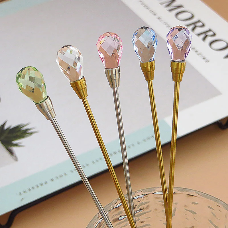 Хрустальная Бриллиантовая кофейная ложка для льда длинная перемешивающая из