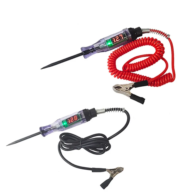 

Car Truck Voltage Circuit Tester Auto 6V 24V Tools Car diagnostic Probe Test Pen Light Bulb Digital display electronic tools 24V