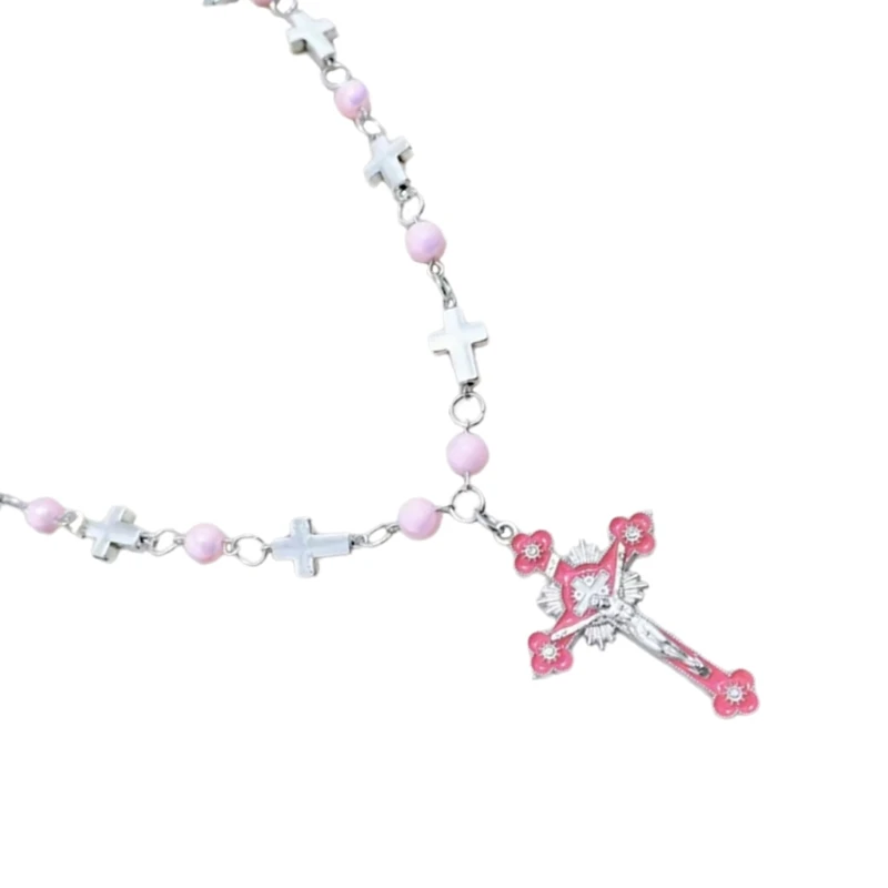 Ожерелье ручной работы с жемчугом и бусинами-четками для женщин мужчин подвеска