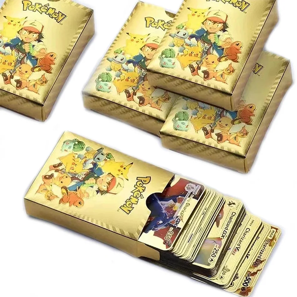 

Карты Pokemon Gold Vmax GX, 27-54 шт./компл., энергетическая карта, Charizard Pikachu, редкая коллекция, Боевая тренировочная карта, детские игрушки, подарок