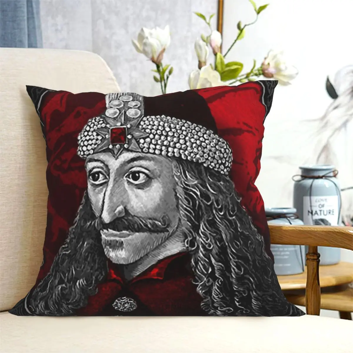 

Vlad Dracula Gothic Throw Pillow Cover Chair Pillow Home Decor Sofa Cushion Throw Pillow Cover