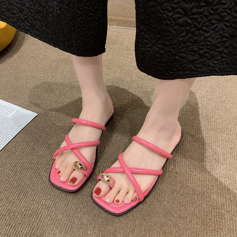 Summer Shoes for Women 2023 New Fashion Female Sandals Casual Beach Flats Outdoor Clip Toe Slides Slip on Lady Dress Flip Flops