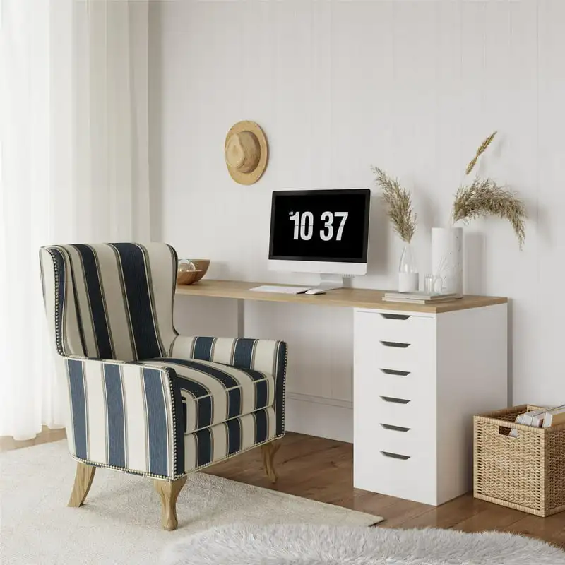 

Accent Chair, Blue Stripe