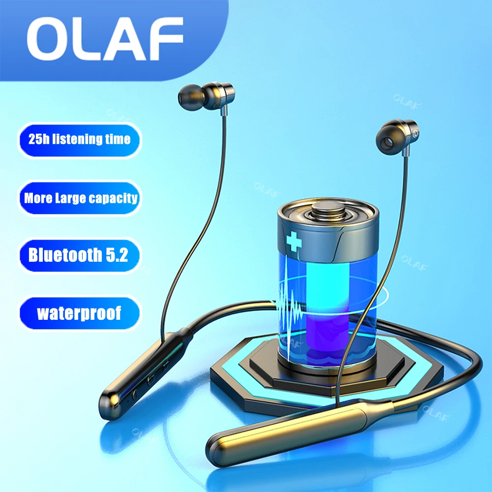 

Olaf шейные Bluetooth-наушники; Беспроводные наушники; TWS-наушники; Гарнитура; Blutooth 5,2; Магнитные спортивные наушники с микрофоном