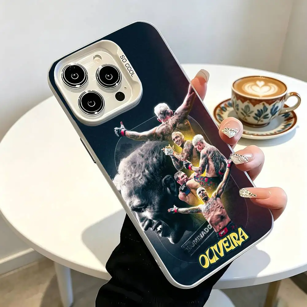 Фото Чехол для телефона U-UFC Charles Oliveira для iPhone 17, 16, 15, 14, 13, 12, 11 Plus, Pro Max, XS, цветной серебристый чехол №5