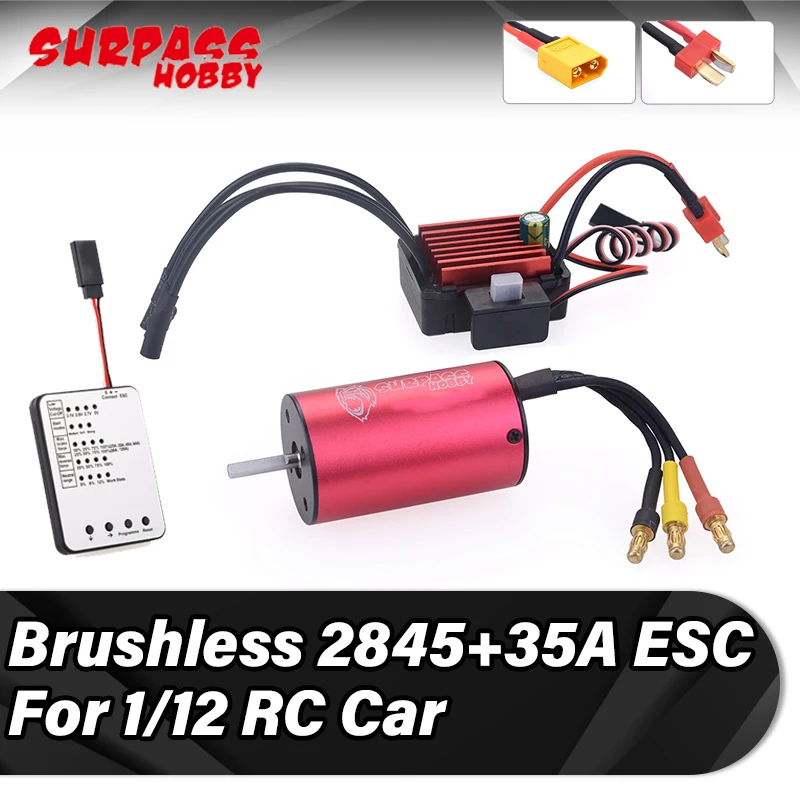 

Surpass Hobby 2845 Brushless Motor Waterproof 35A ESC Programming Card for 1/10 1/12 1/14 Rc Car Truck Buggy Off Road on Road