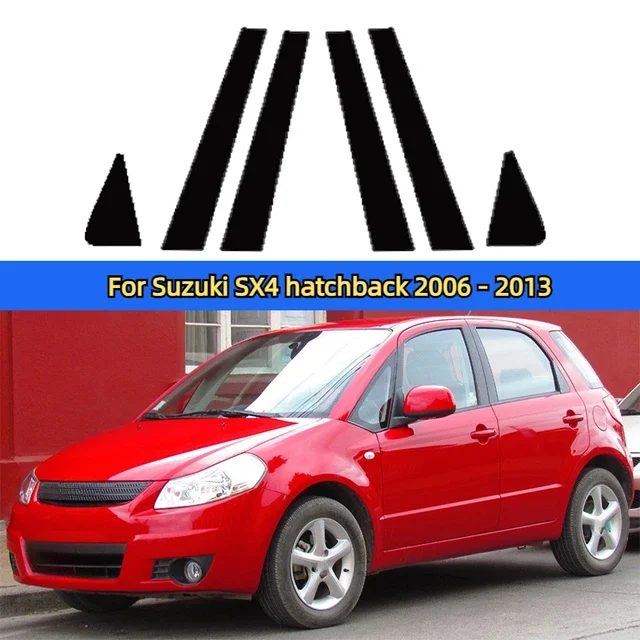 

Подходит для Suzuki SX4 хэтчбек Swift 5-дверный SX4 s-cross глянцевый черный зеркальный эффект окно дверная колонка B C стойки накладка