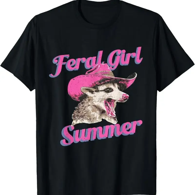 Фото Футболка Feral Girl Summer Retro Possum Funny Meme №1