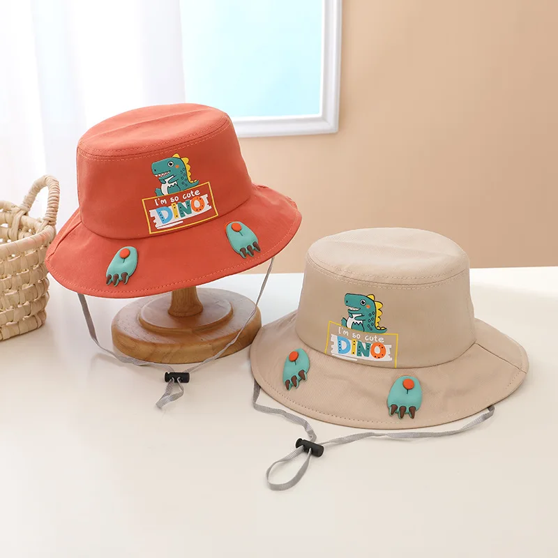 

Summer Dinosaur Baby Bucket Cap Wide Brim Kids Panama Sun Hat for Boy Girl Cute Cartoon Children Fisherman Caps Bonnet