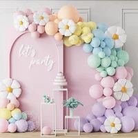 141pcs macaron candy colored balloon garland arch daisy foil balloon girl princess birthday party wedding decoration baby shower