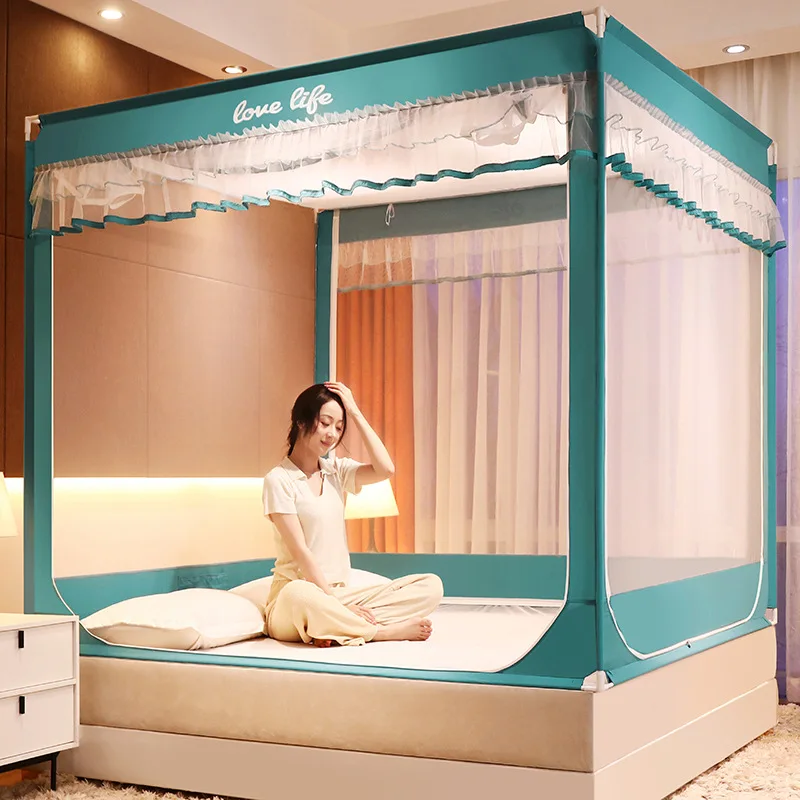 новая однотонная москитная сетка с 3 дверями и полным дном чтобы ребенок не упал