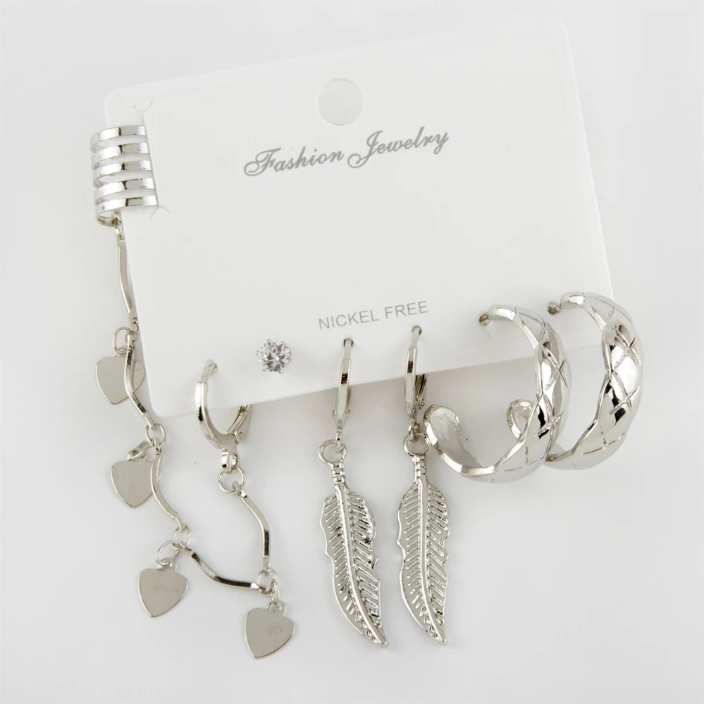 

6 pcs stone cartilage ring new season earrings