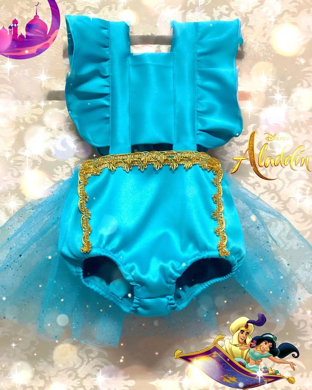 Baby Girls Bodysuit Dress Princess Blue Costume Backless Sleeveless Halloween Party Cosplay Party Clothes Summer Cute Kids Suit