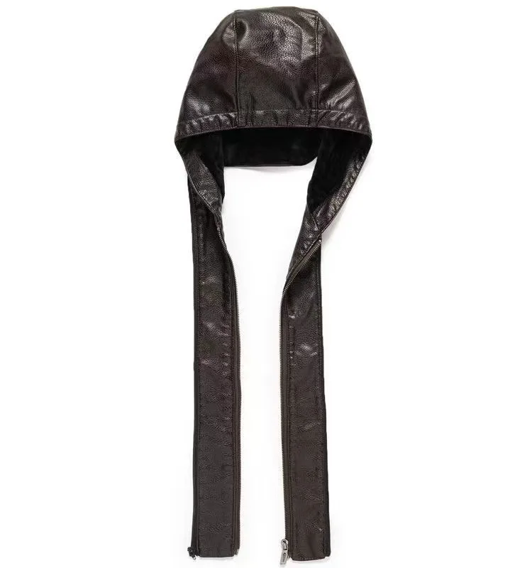 Повседневное ветрозащитное и теплое зимнее кожаное пальто с капюшоном флисовая