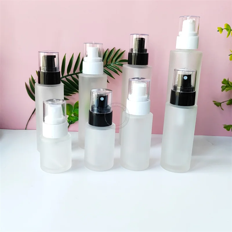 Матовые прозрачные стеклянные флаконы косметика парфюм блеск для губ банки