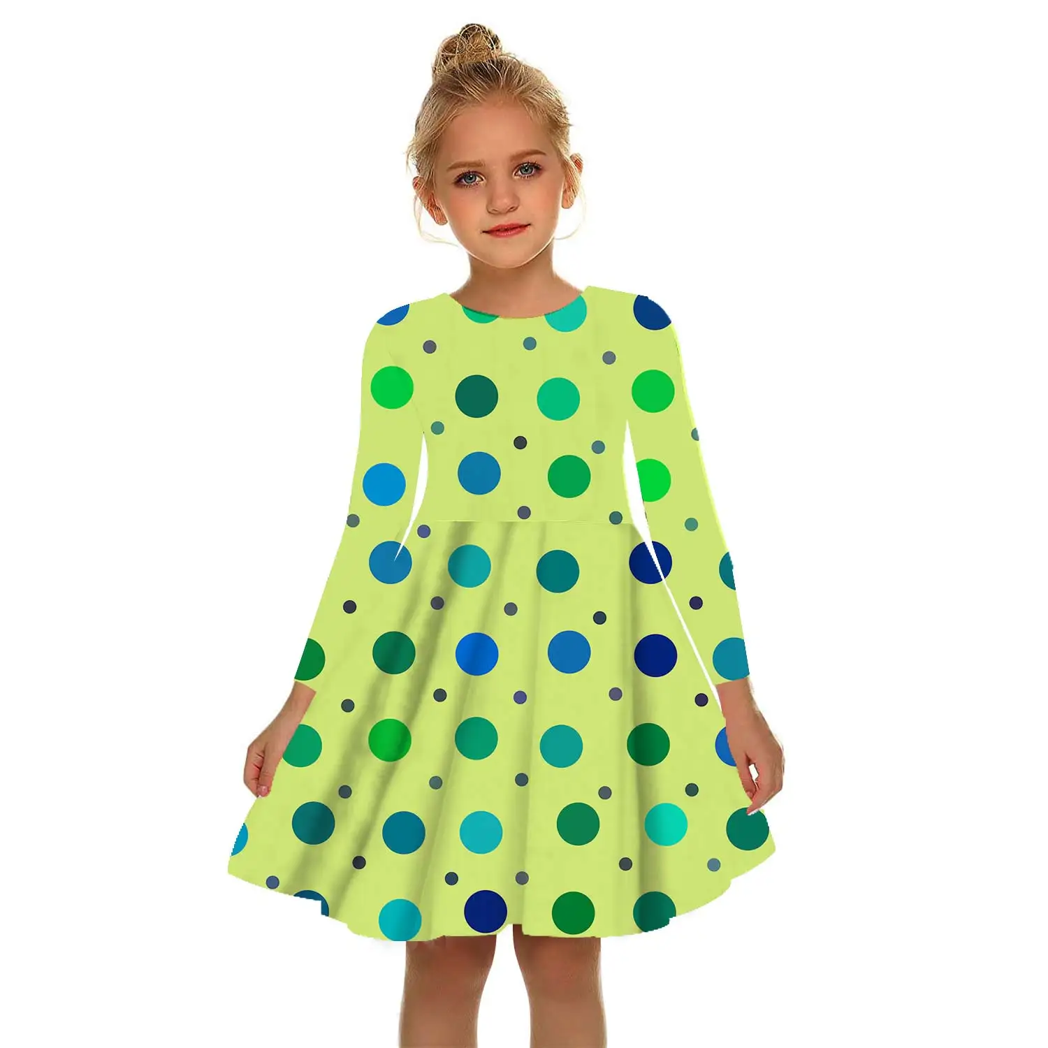 

Rainbow 3D Print Round Dots Girls Dress White Girl Princess Dress Irregular Summer Tutu 2-17 Years Pink Children Leisure Dresses