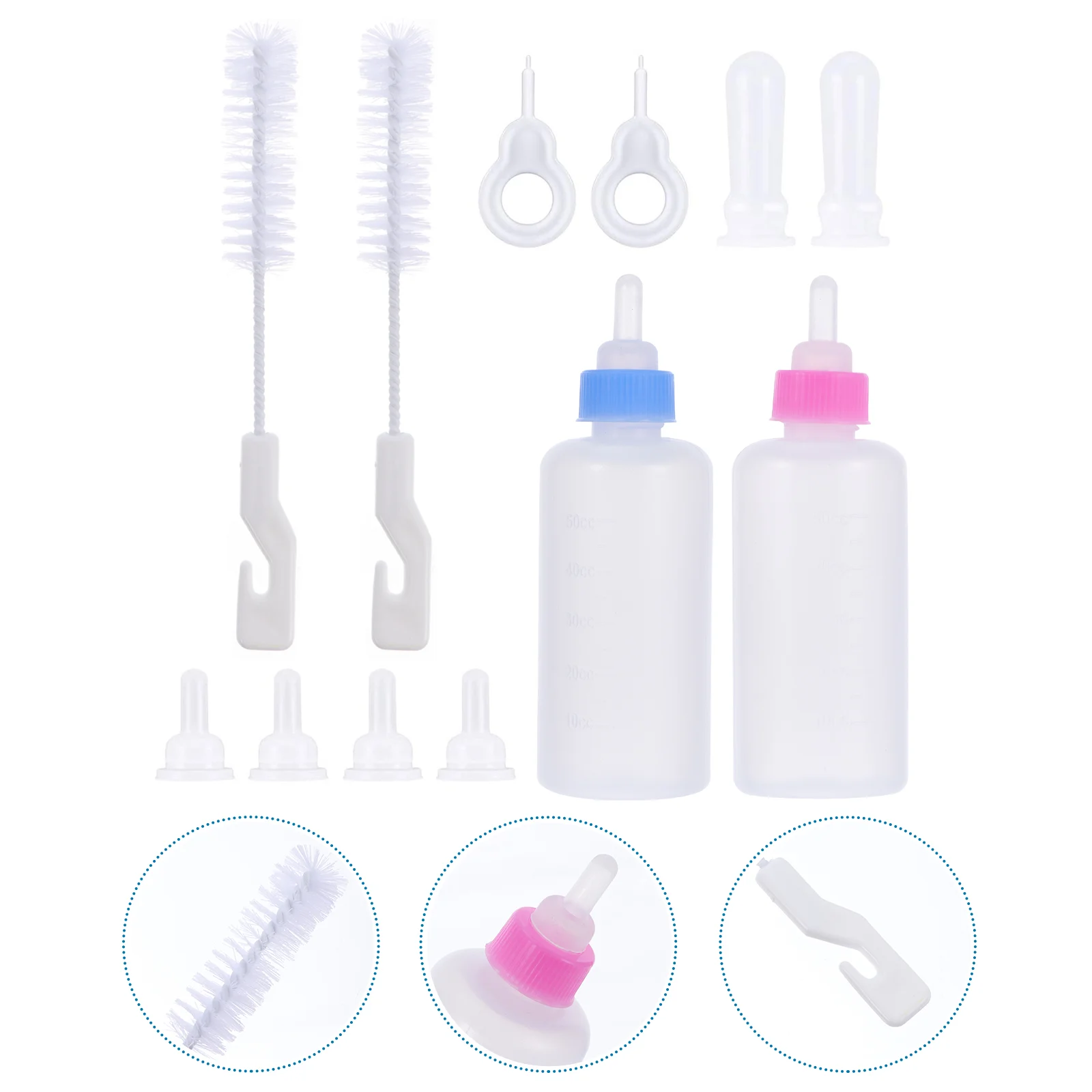 

12 Pcs Feeding Bottle Set Pet Nurser Bottles Supplies Nursing Milk Cat Feeder Kit The Dog