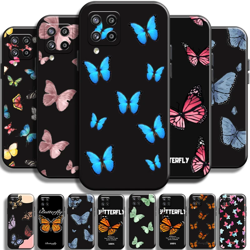 

Pretty Butterfly For Samsung Galaxy M12 Phone Case Shell Soft Cases Carcasa Black Coque Cover