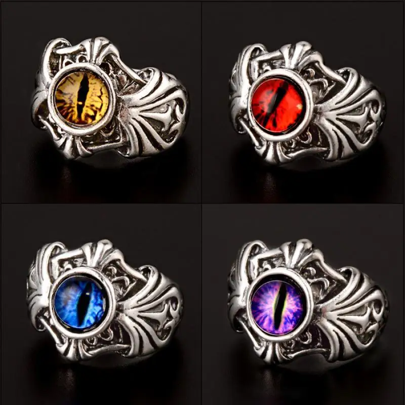 

Classic Fashion Men's Retro Demon Eye Evil Eye Ring Opening Adjustable Fashion Hip Hop Punk Ring Jewelry Gift Wholesale