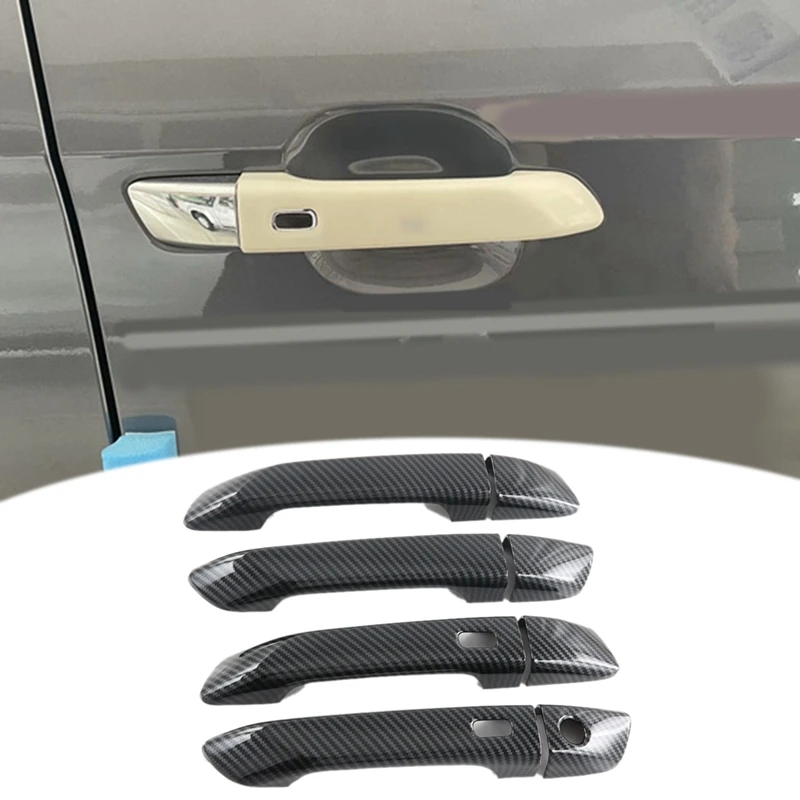 

Car Outer Door Handle Cover Trim Frame Sticker for ISUZU D-MAX 2021+ Car Accessories ABS Carbon Fiber