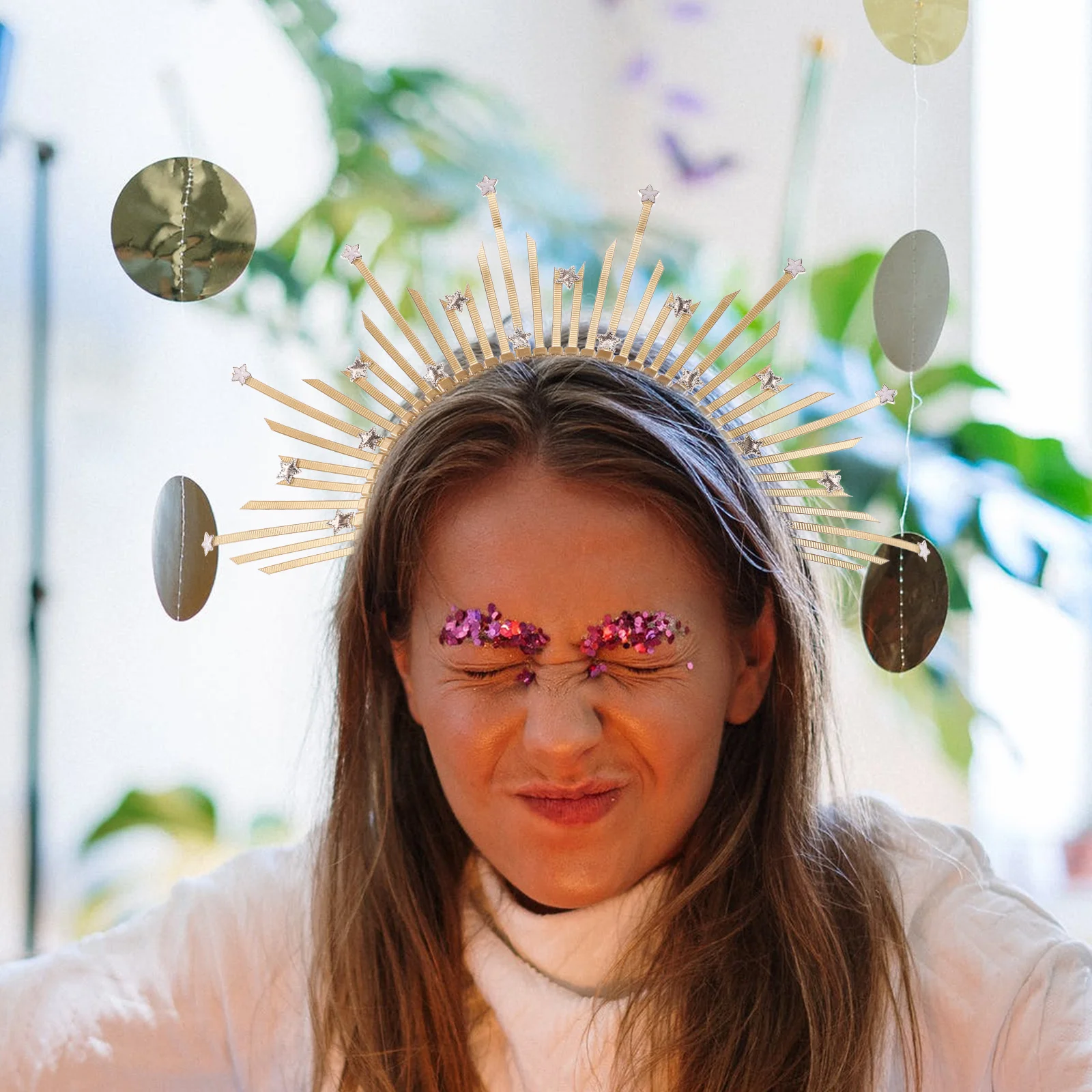 Золотая повязка на голову в стиле ретро аксессуары для волос Богиня Солнца