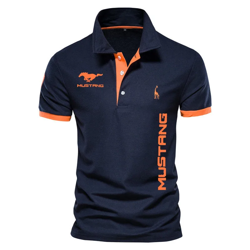 

Рубашка-поло мужская с принтом и логотипом Mustang car