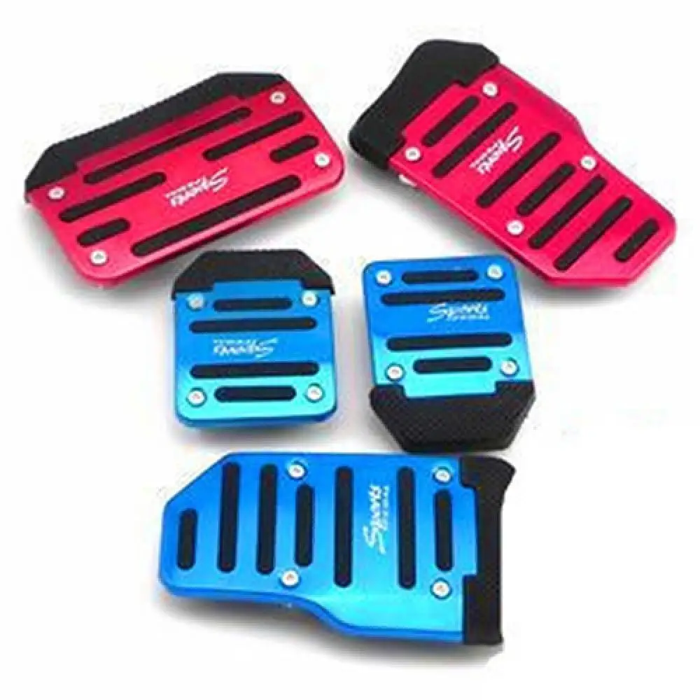 

3pcs Universal Aluminum Manual Transmission Non-Slip Car Pedal Cover Kit Footrest Brake Accelerator Pedal Covers Car Accessories