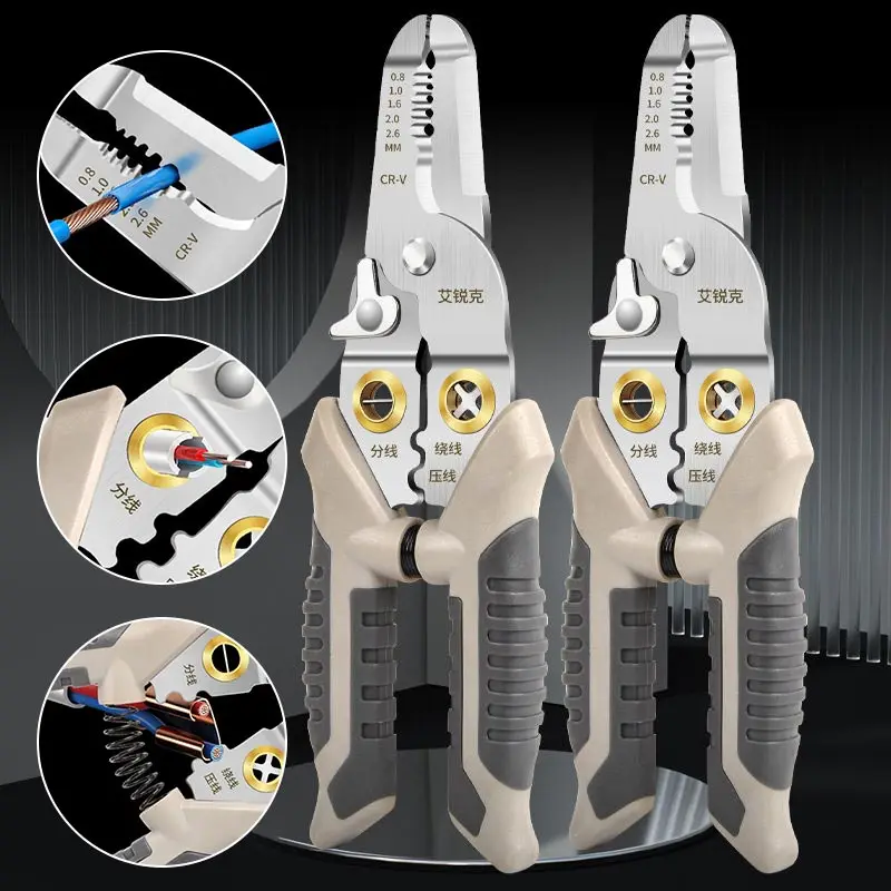 

Cable Stripper Electrician Professional Outfit Cutter Multifunction Crimping 16 Wire Winding In1 Cable Tools Multi Pincer Pliers