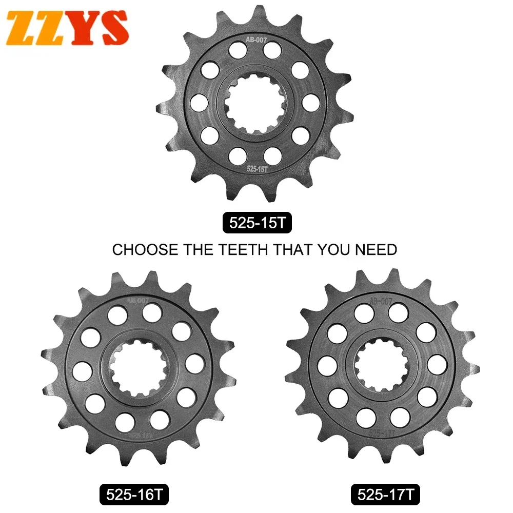 

1pc 525 15T 16T 17T Tooth Front Sprocket Gear Staring Wheels Cam For Kawasaki Road Z900RS Z900 ZR Z 900 RS ZR900C ZR900K ZR900