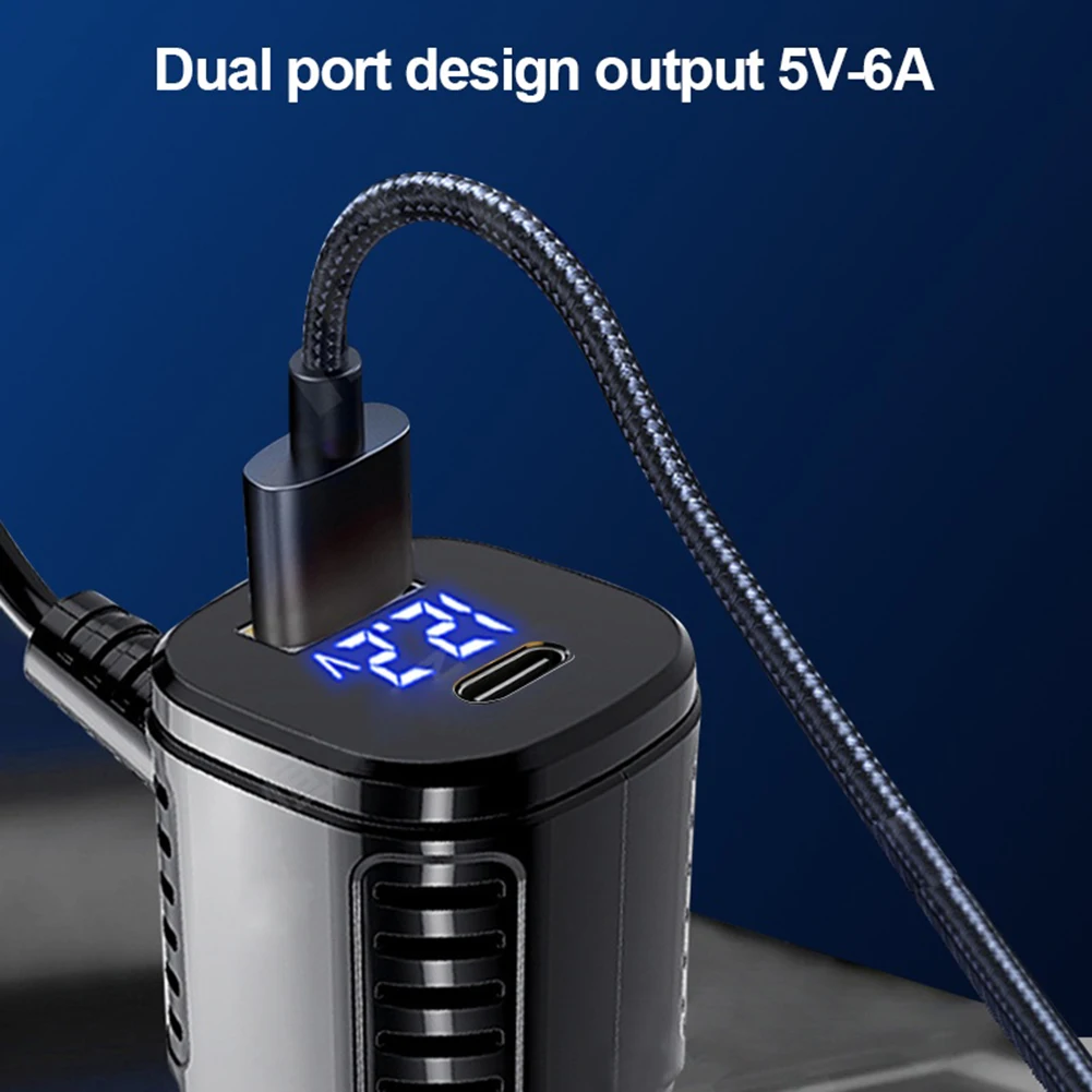 

QC3.0 Car Charger Fast Charging With 3.5 Meters Cable USB GPS PD Tachograph Car Charger Lighter Auto Electronics Accessories