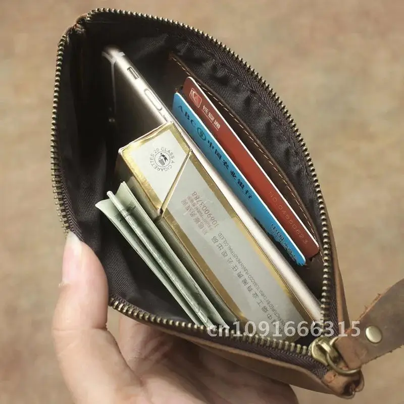 Luufan кожаный мужской кошелек-клатч из натуральной кожи на молнии деловая мужская