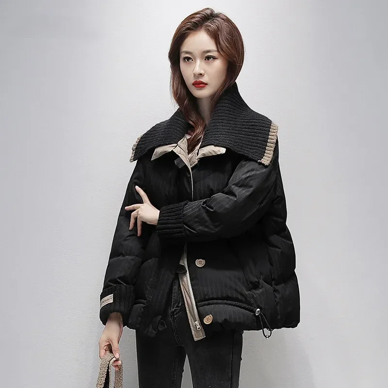 Вязаные парки женские пуховики для женщин короткие стеганые куртки предложения