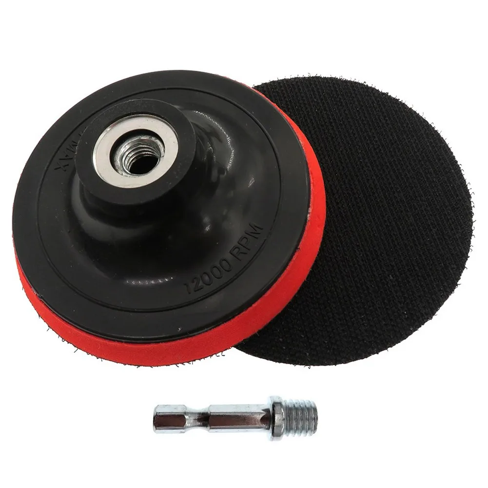 

Buffing Pad 4 Inch Hook And Loop Buffing Pad Backing Pad Drill Adapter Hook And Loop M10 Thread Polyurethane Brand New