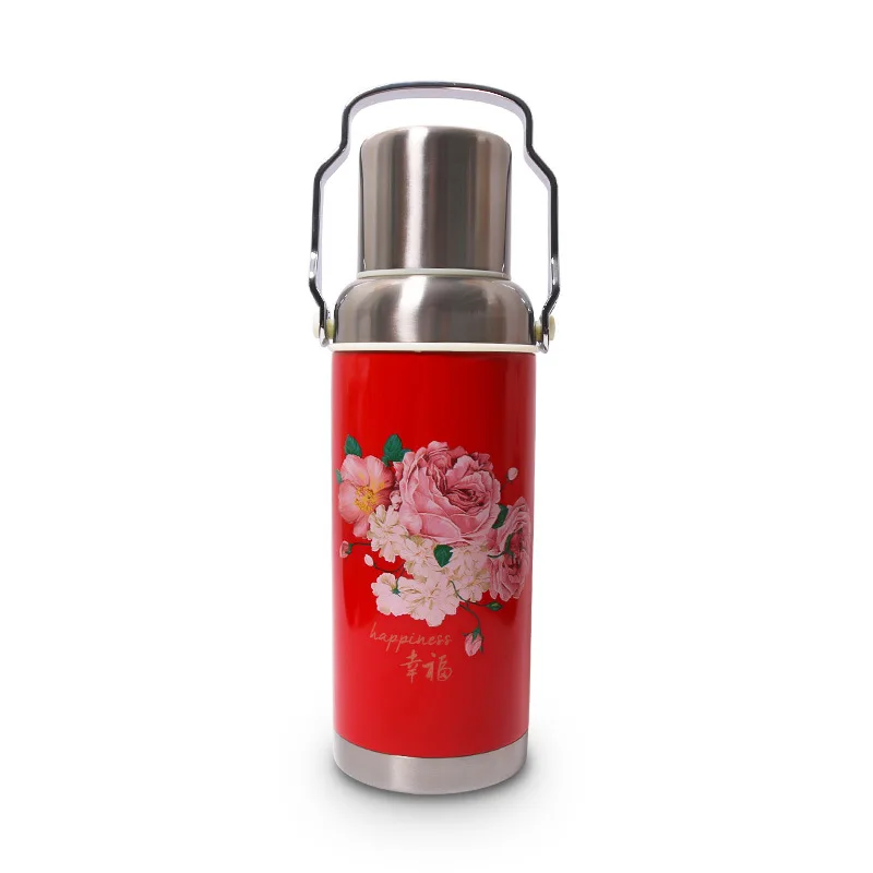 

Creative Retro Thermal Mug Female With Lid Can Drink Water Kettle Male Portable Student Dormitory Small fashioned Chinese Style