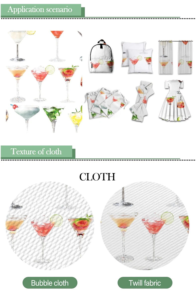 

50*145CM Cold Summer Drinking Polyester Cotton Fabric Printed Twill Fabric Patchwork Sewing Material Diy Boy Shirt Mask Fabric