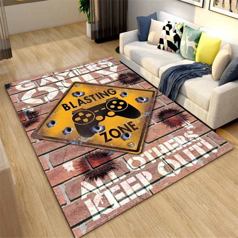

Cartoon Game Gamer Zone Controller Carpet Living Room Home Decor Child Boys Bedroom Play Rug Non-slip Bathroom Kitchen Floor Mat
