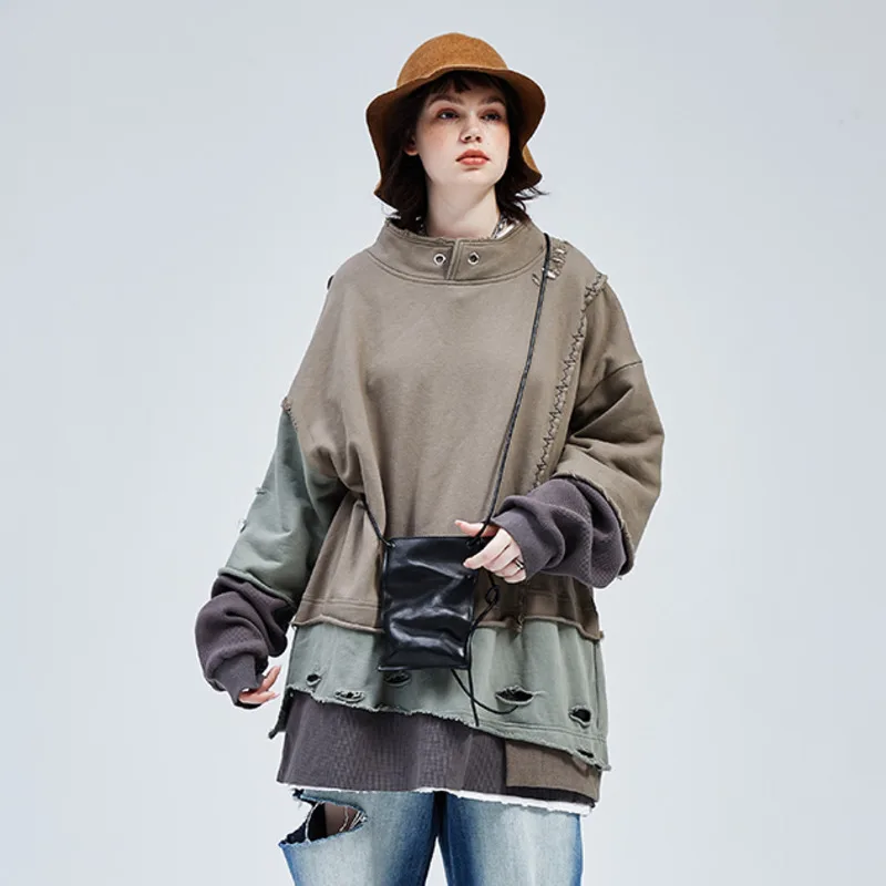 HKSH осень-зима новая мужская толстовка в стиле панк нестандартной длины с