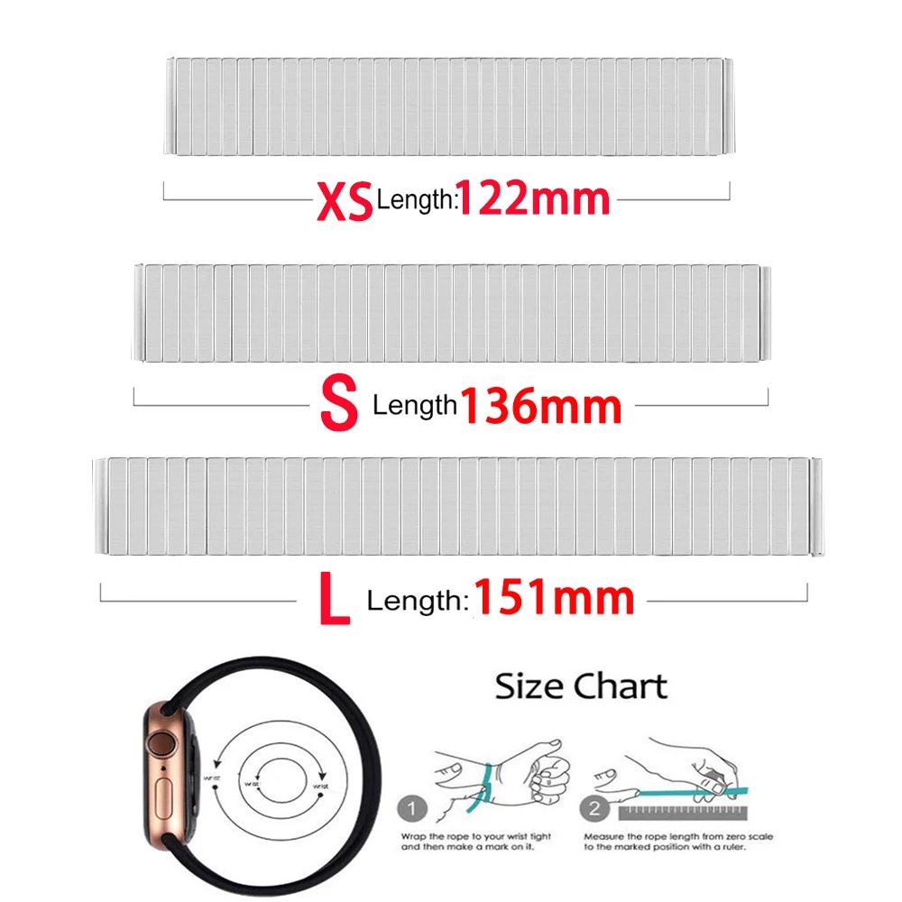 14/16/18 20mm 22mm Elastic Stainless Steel for Samsung Galaxy Watch 3 45mm/46mm/Active2/Gear S3 Bracelet for Huawei Watch Band