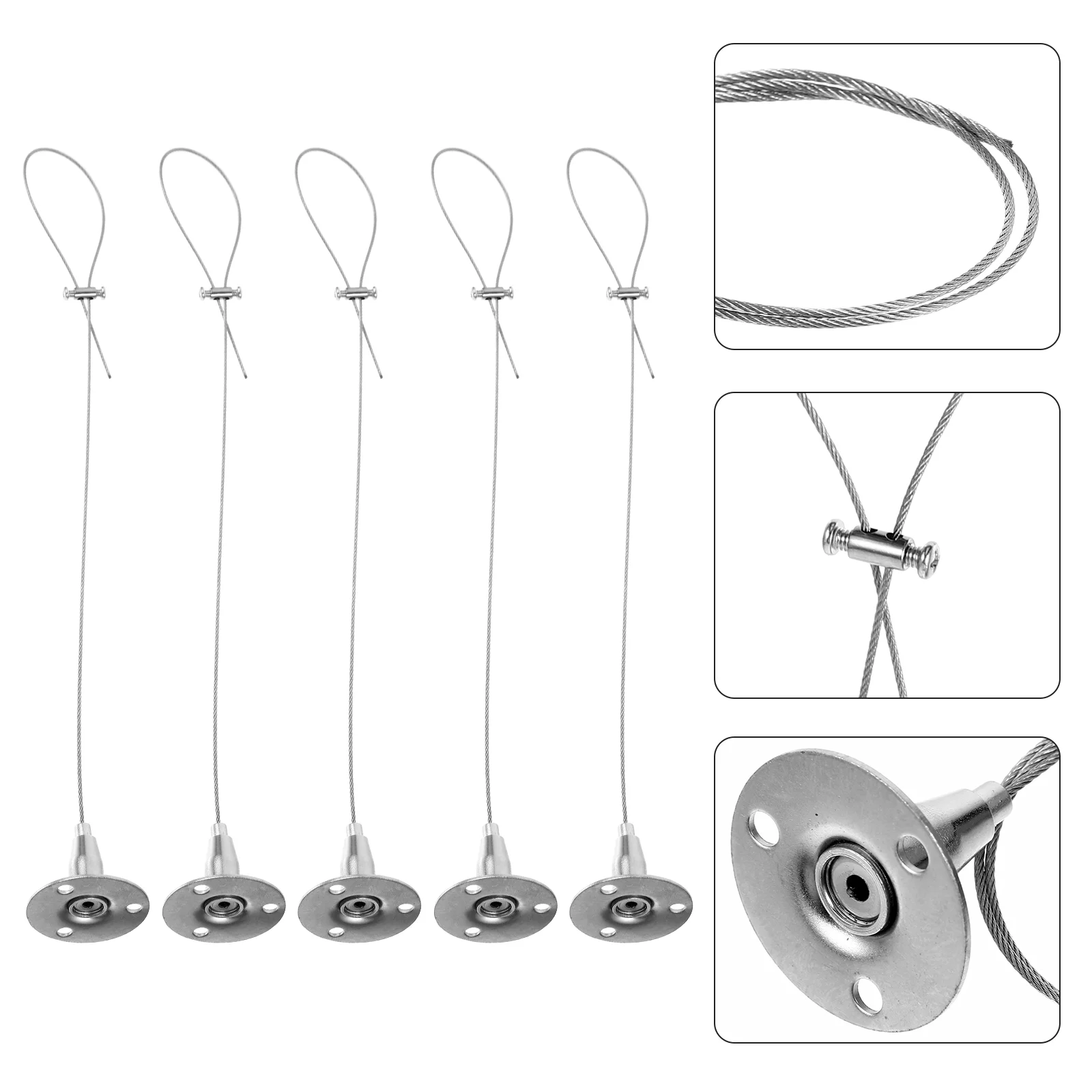 

5pcs Curtain Wire Hanging System Ceiling Sign Hanger Rope Picture Fixing Hanger