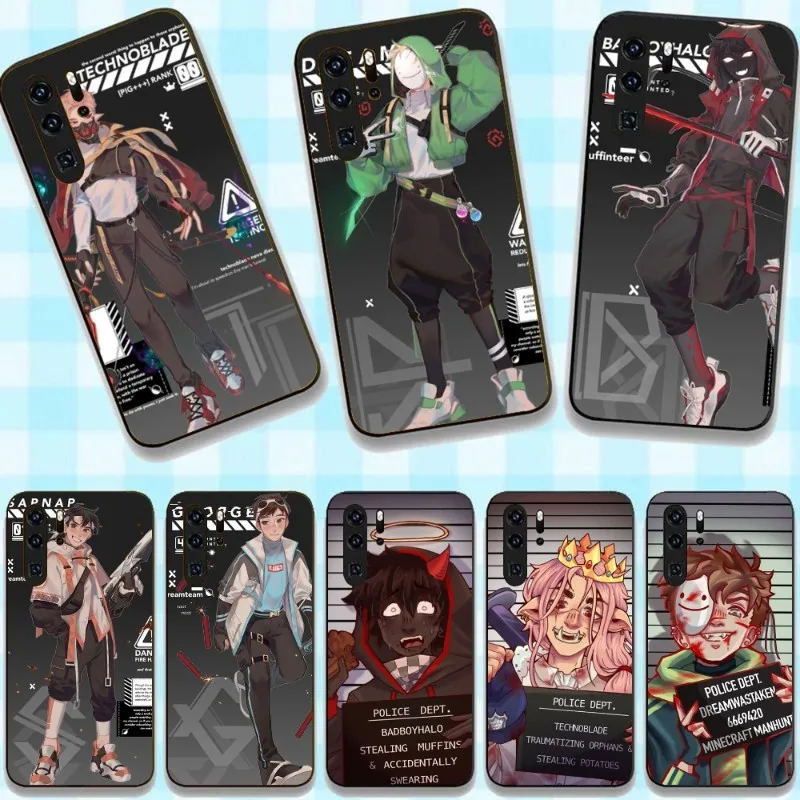 

Чехол для телефона Dream Smp для Huawei P50 P40 P30 Pro Lite P Smart 2021 2019 Magic 3, мягкий черный чехол для телефона