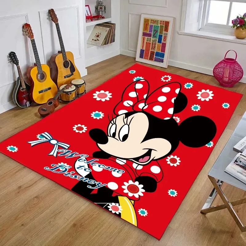 

Disney Mickey Minnie Mouse Kids Playmat Washable Rug Mat for Boys Girls Living Room Modern Printing Geometric Floor Carpet