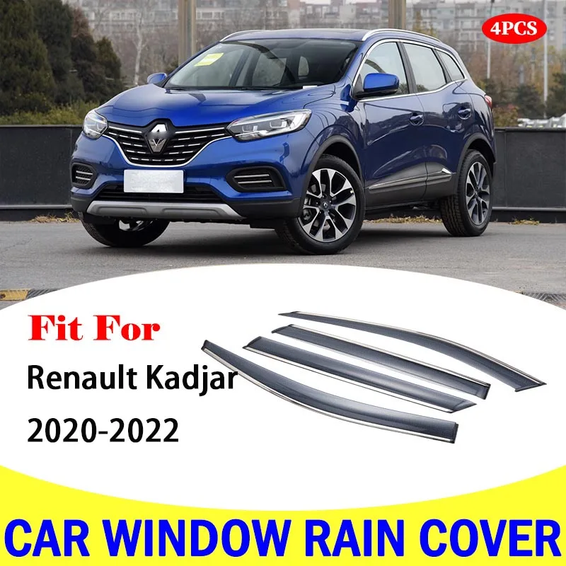 4Pcs Car Window Visor Door Rain Sun Shield Side Windows Cover Trim Accessories For Renault Kadjar 2020-2022 Car rain cover