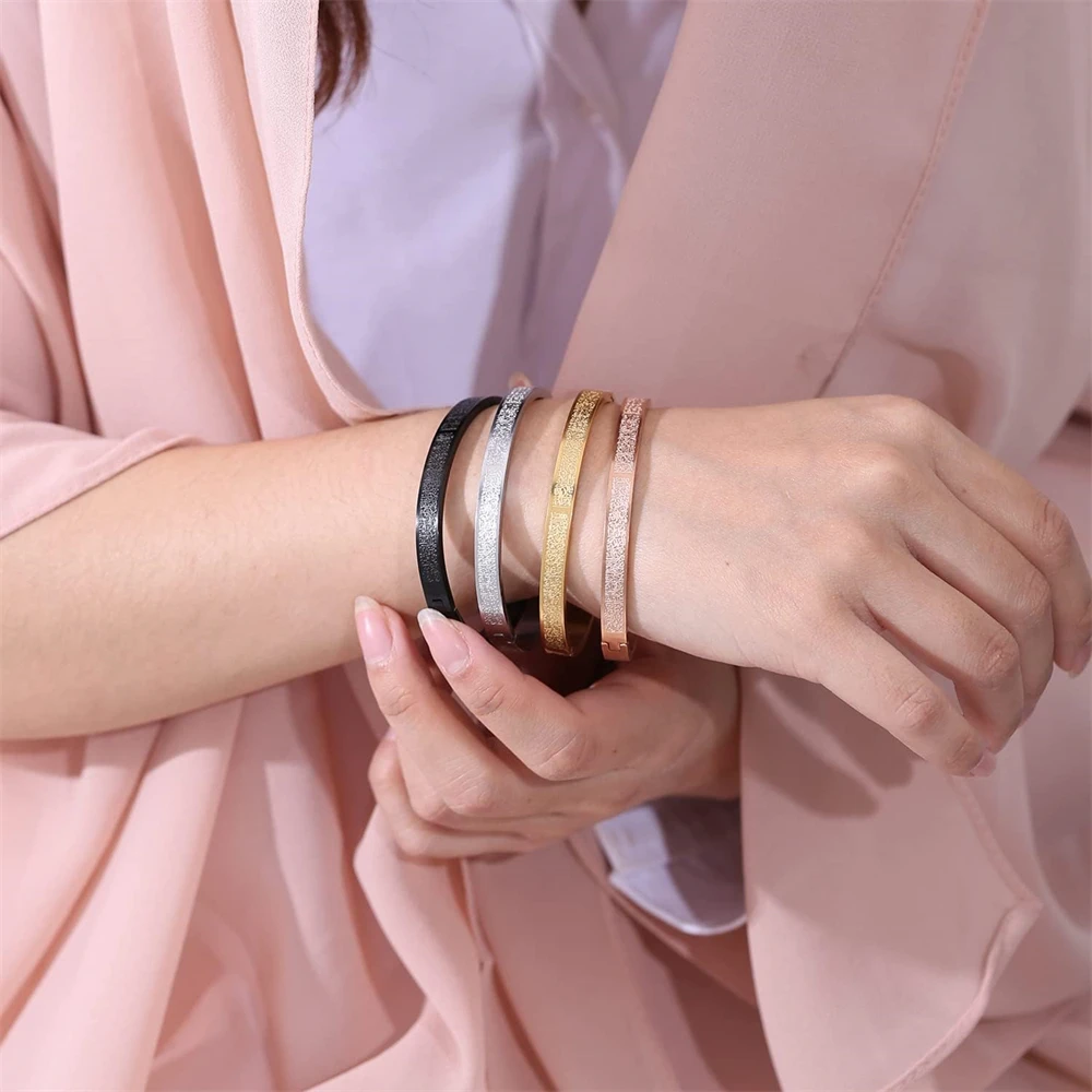 Браслет-манжета Ayatul Kursi из нержавеющей стали Ayat Al-Kursi стих Корана для защиты