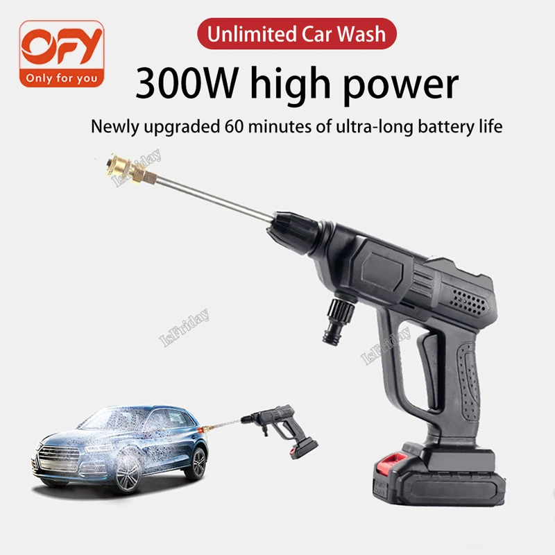 

OFY 60 Bar Wireless High Pressure Car Wash Washer Gun Foam Generator Self-priming Water Gun Spray Cleaner Car Washing Machine