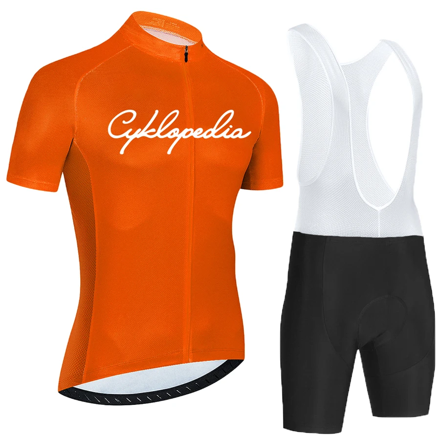 

CYKLOPEDIA Cycling Jersey Set Classic MTB Cycling Bib Shorts Kit Reflective Custom Bike Clothes Bicycle Clothing Maillot Ciclis