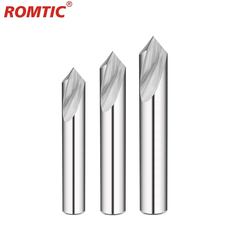

ROMTIC Tungsten Steel Carbide Centering Add Harden Milling Cutter Tool 90° 2MM-20MM CNC Mechanical Machine Tools Milling Cutter