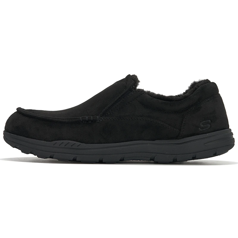 Фото Мужские зимние лоферы Skechers 66445‑BLK с флисовой подкладкой, нескользящие, теплые, повседневные, комфортные, новинка 2026 года. №2