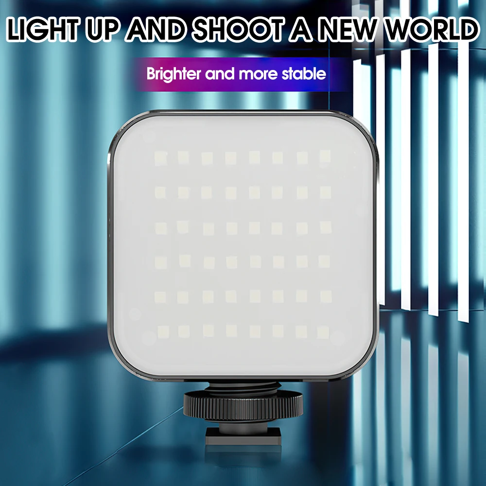 Luz com Sapato Video Conduzida Mini Câmera Regulável 5000k-6000k 6w Fotografia Quente Combinável Painel Ligthing Luz