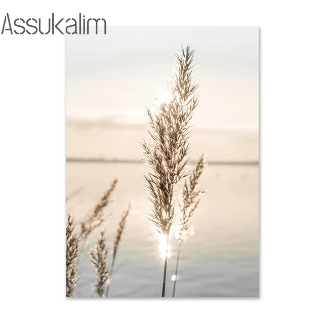 

Картина на холсте "Озеро", бежевый