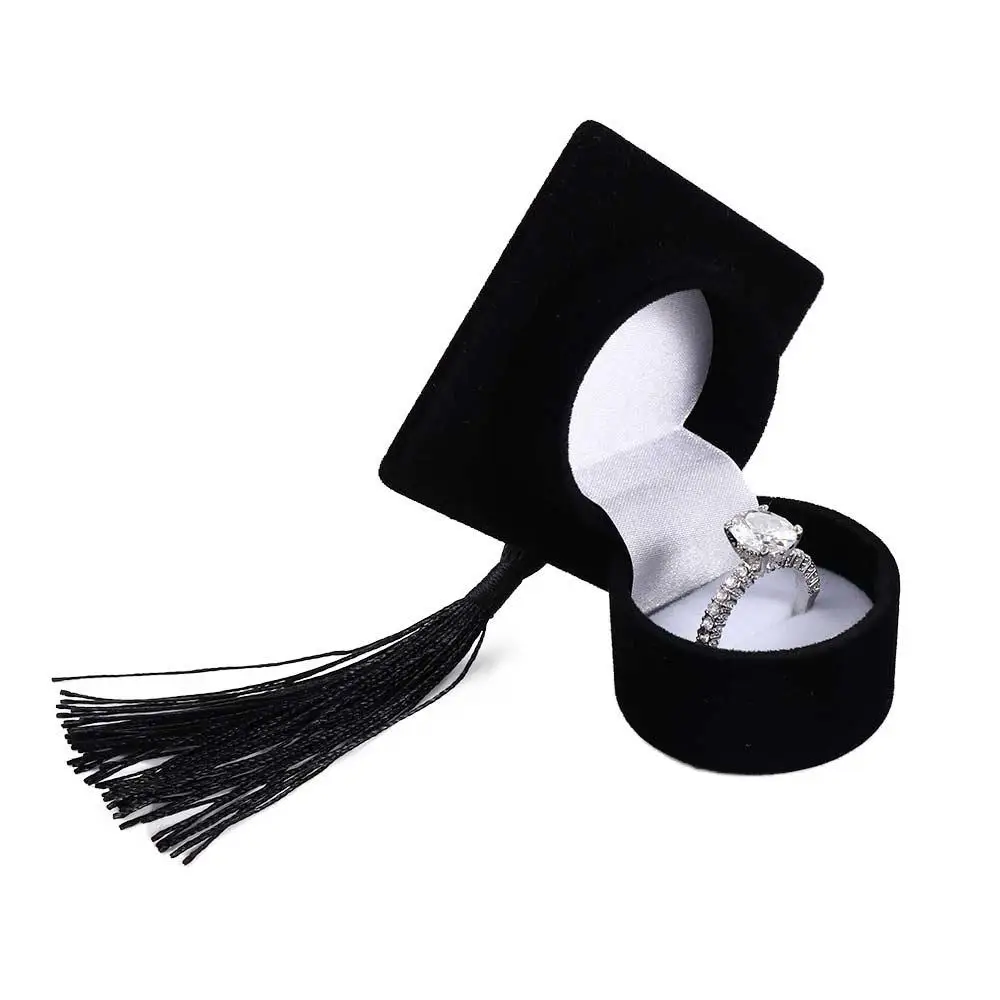 

Gift Boxes Small Solid Color Velvet Earrings Jewelry Storage Mini Ring Box Jewelry Display Case Bachelor Cap Ring Box